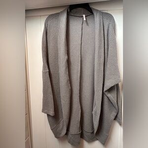 Gray Textured Knit Cardigan